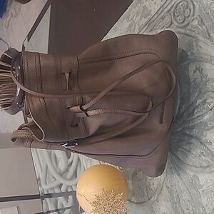 Sonia RYKIEL Paris women's Brown Leather Shoulder Tote Bag Like New